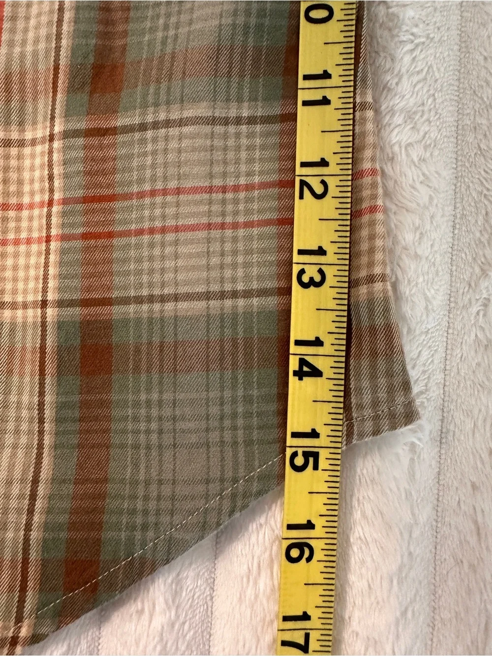 VINTAGE Ralph Lauren Chaps Men's Plaid Cotton Shirt in Olive and Tan
